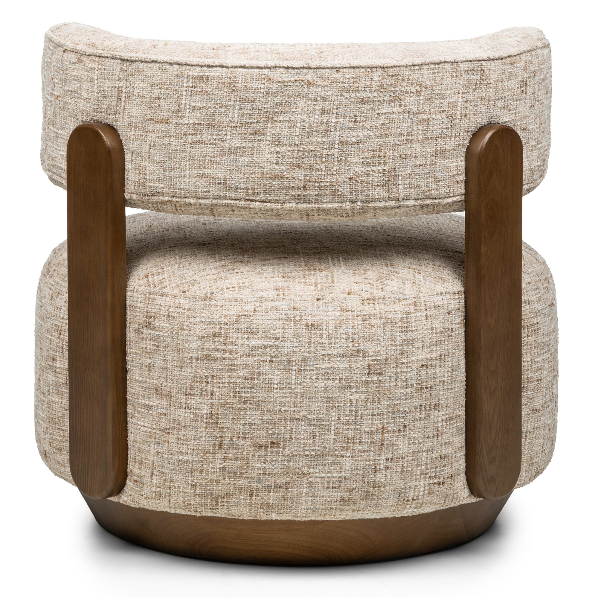 Armchair DELICE, grey beige/walnut