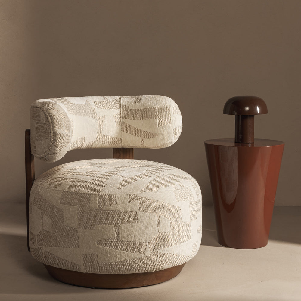 Recliner DELICE, sand cream/walnut