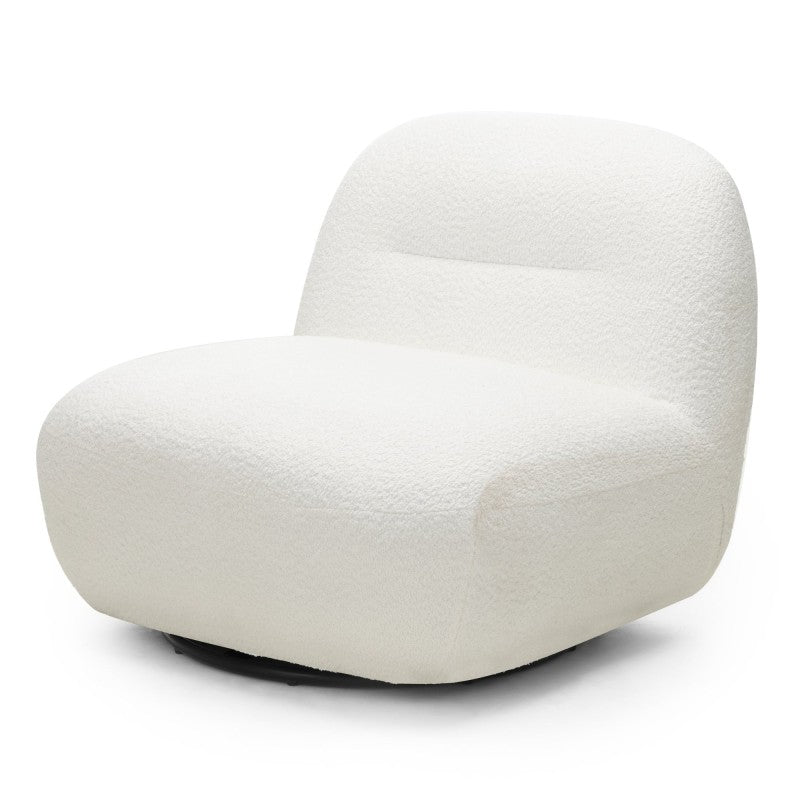Pasukamas fotelis GEORGINA, kreminis, boucle