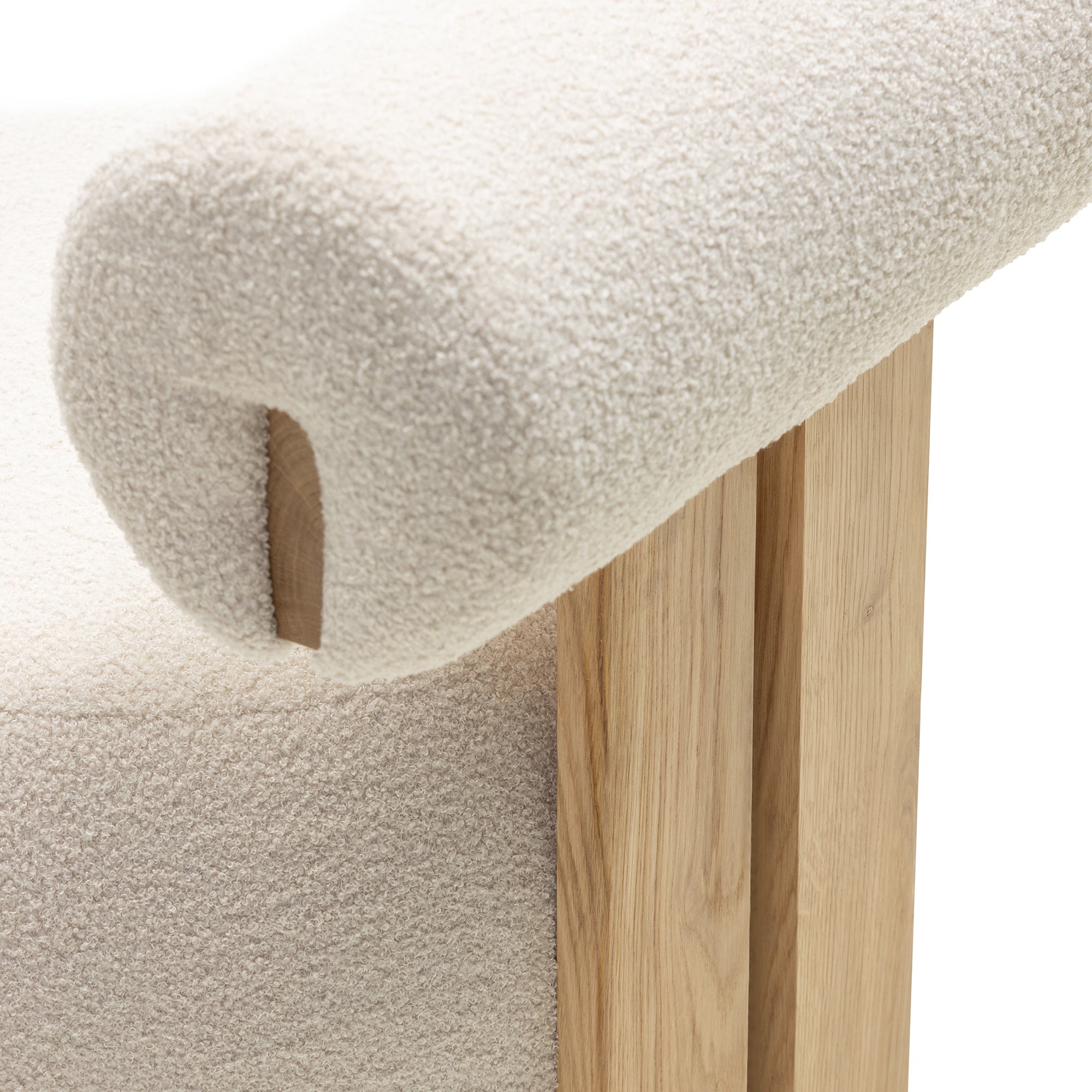 Fotelis HANA, smėlinis, boucle