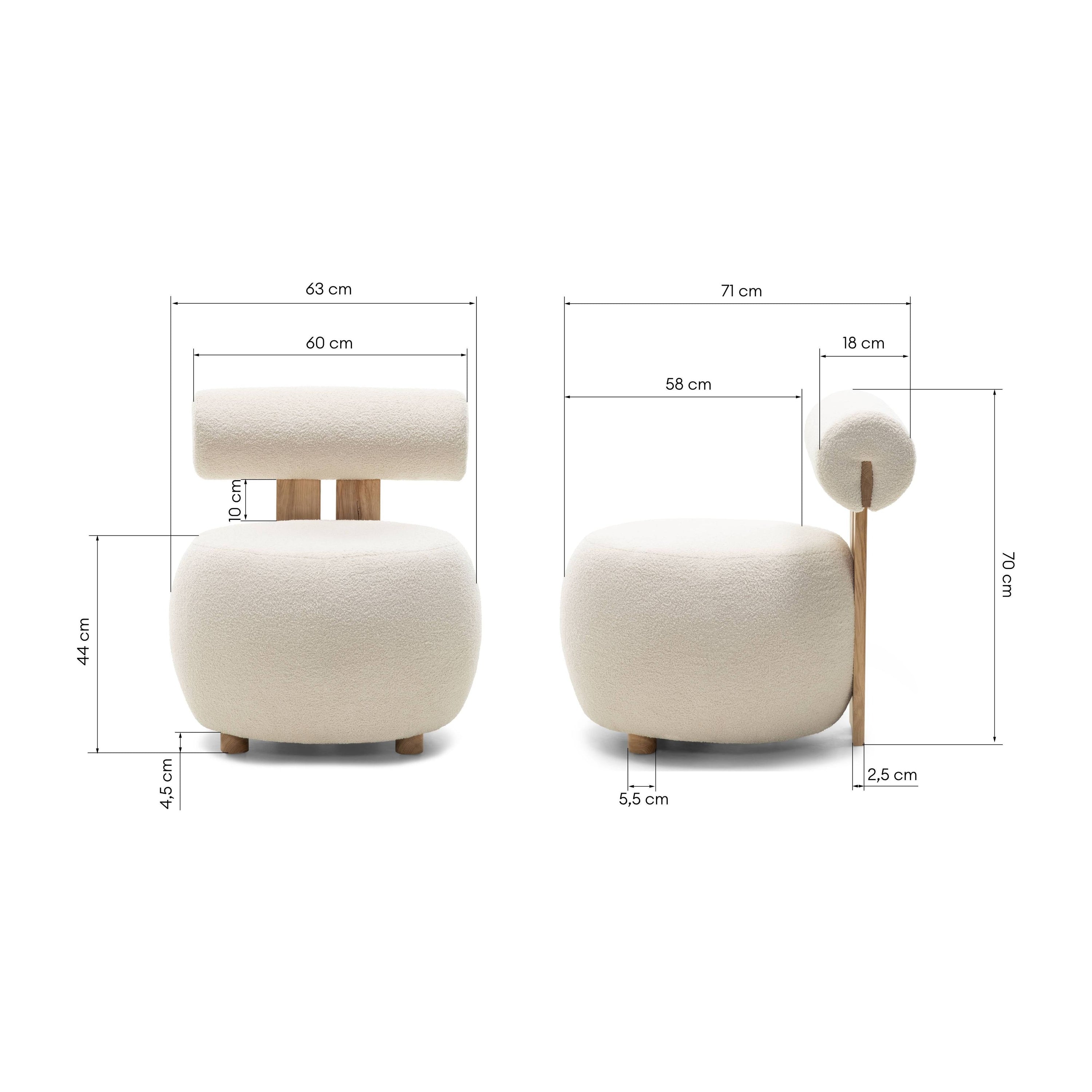 Fotelis HANA, smėlinis, boucle