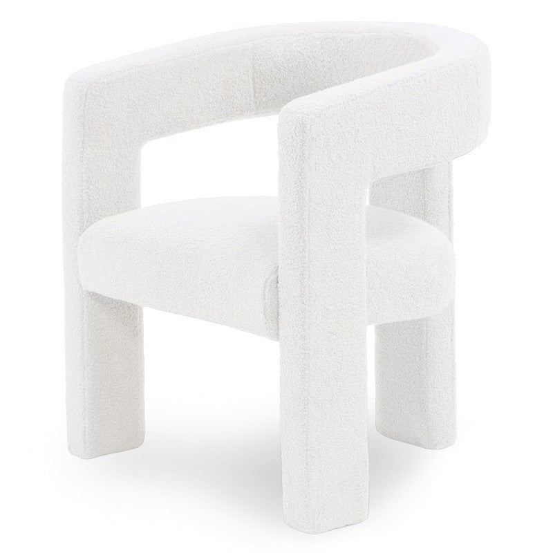 Fotelis CELESTE, kreminis, boucle