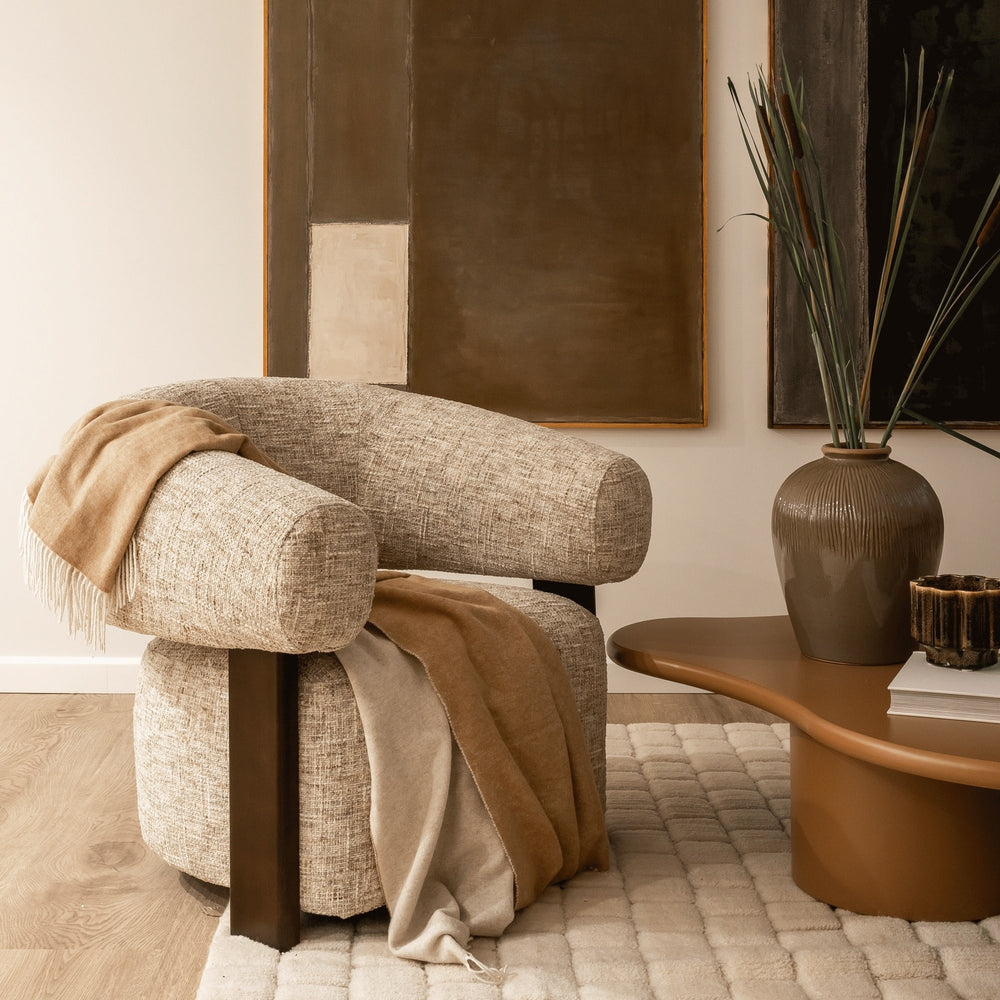 Relax armchair MAQUIS, grey beige/walnut