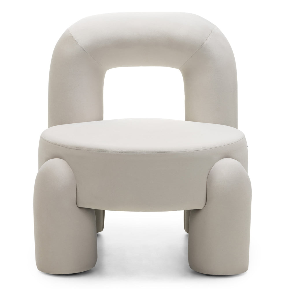 Relax armchair ZILITO, cream, velour
