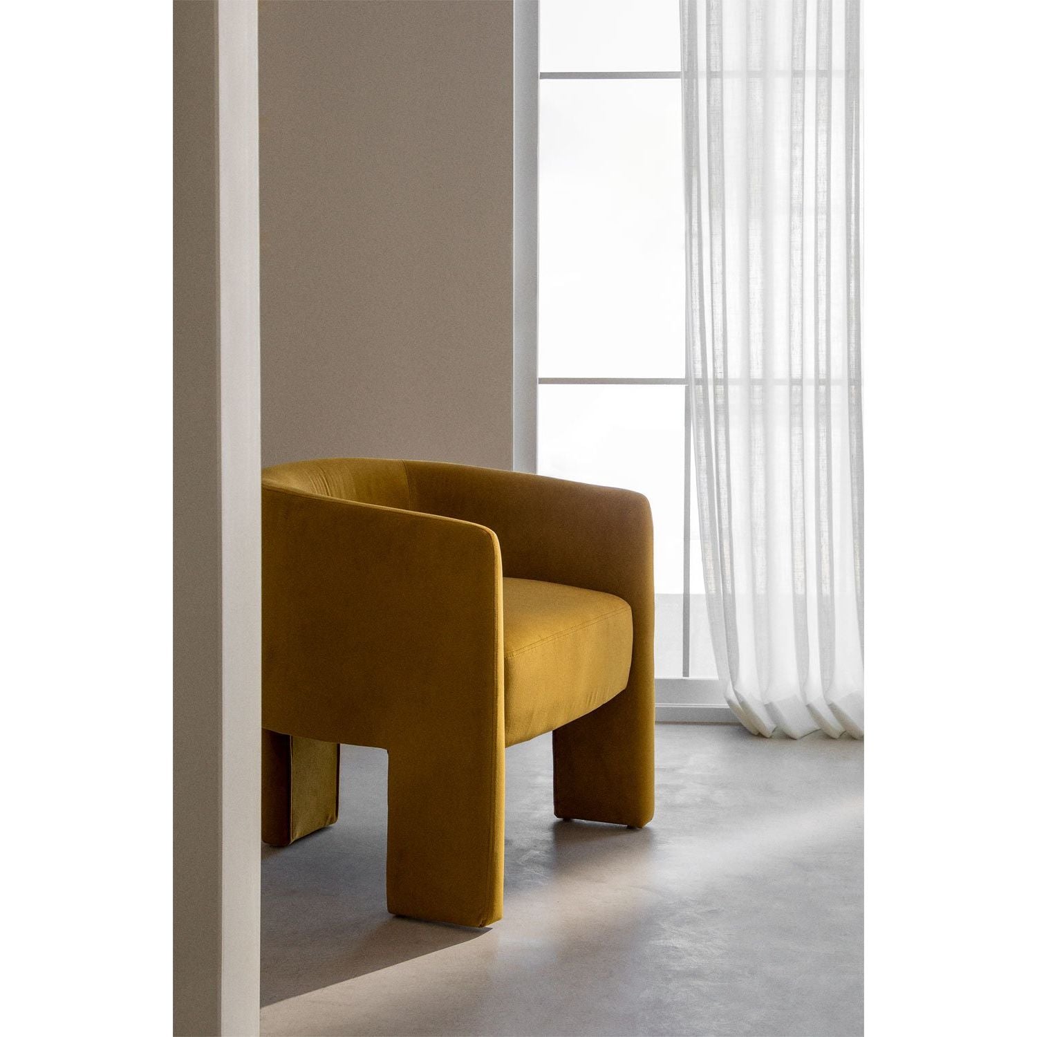 KASTIA Velvet Armchair, yellow