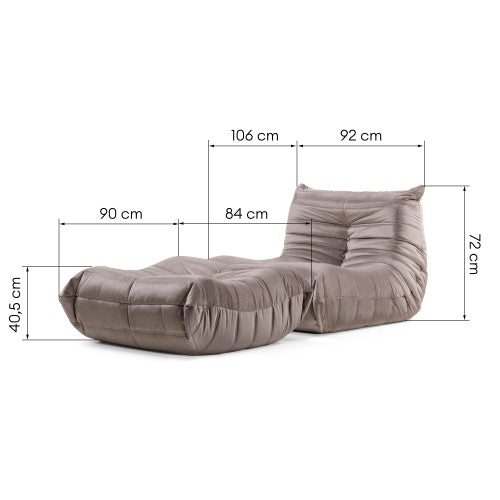 Fotelis FUJI su pakoja, ruda