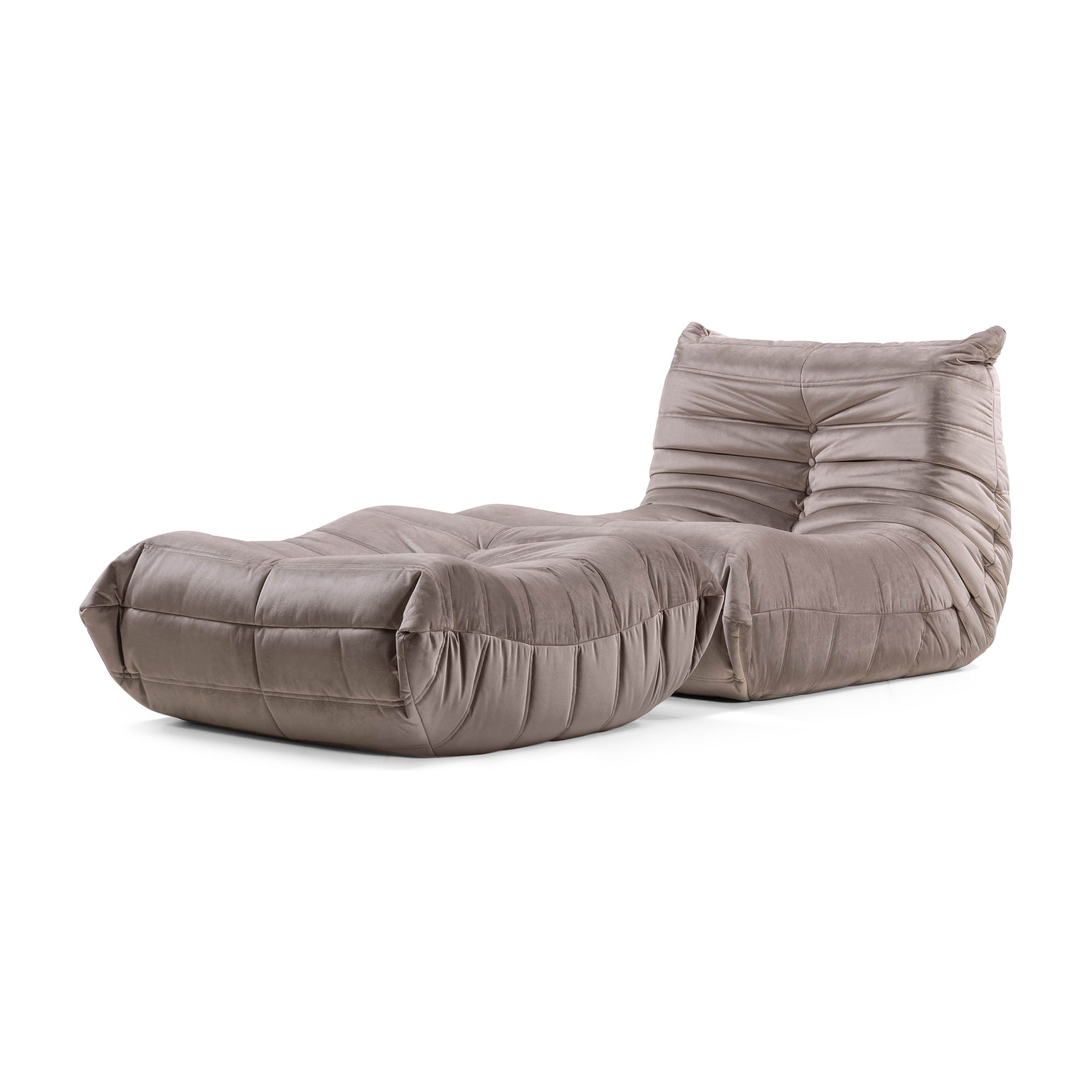 Fotelis FUJI su pakoja, ruda