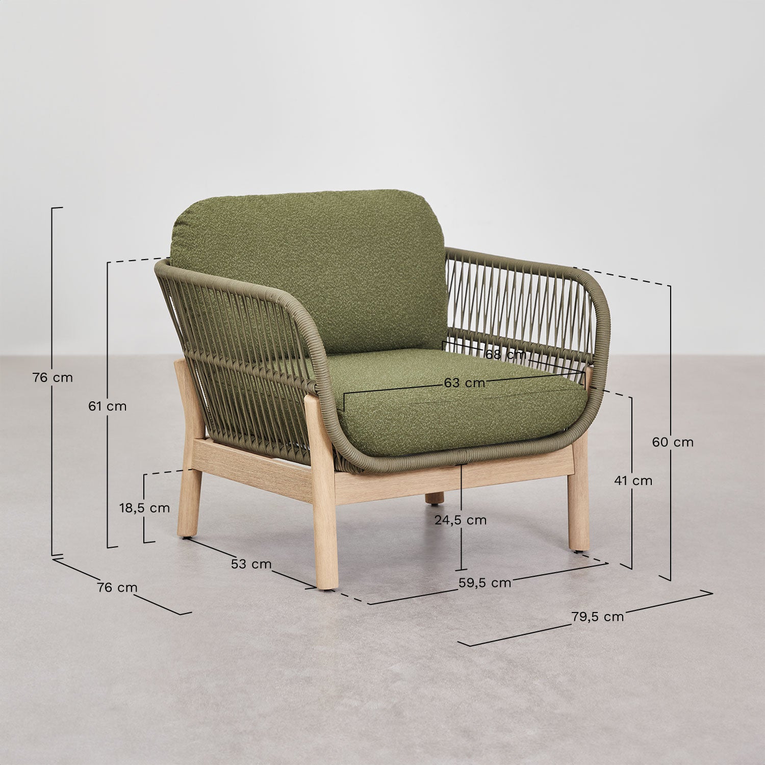Armchair ACACIA, acacia (1 item)