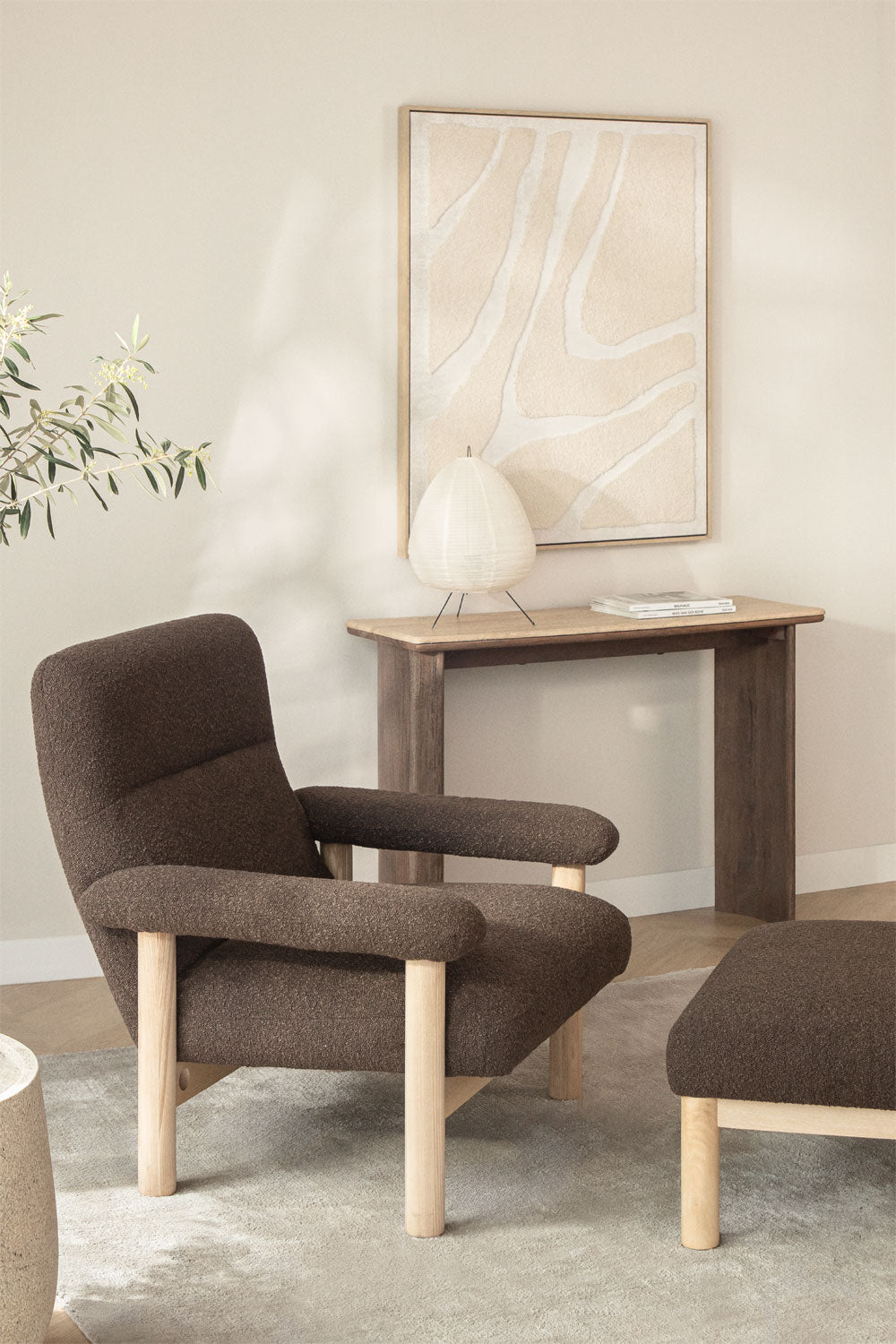 Armchair HAROORO, chocolate