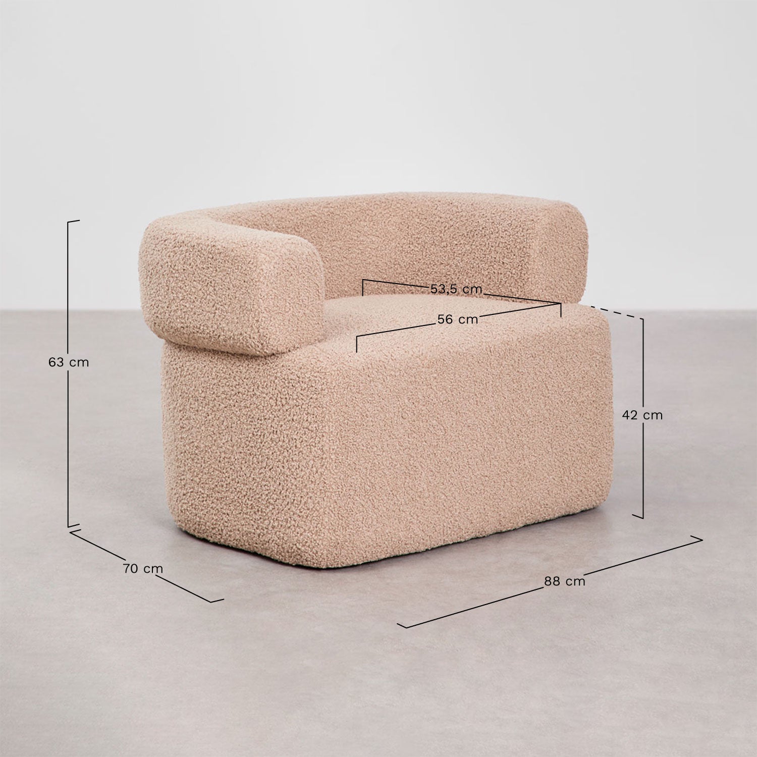 Armchair NAVAORA, brown
