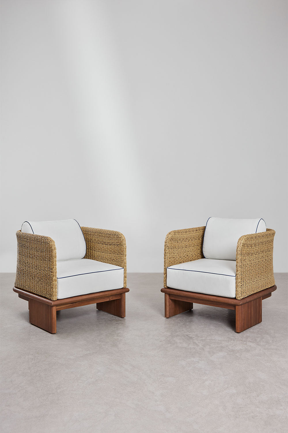 RATIKO armchair set, dark acacia brown