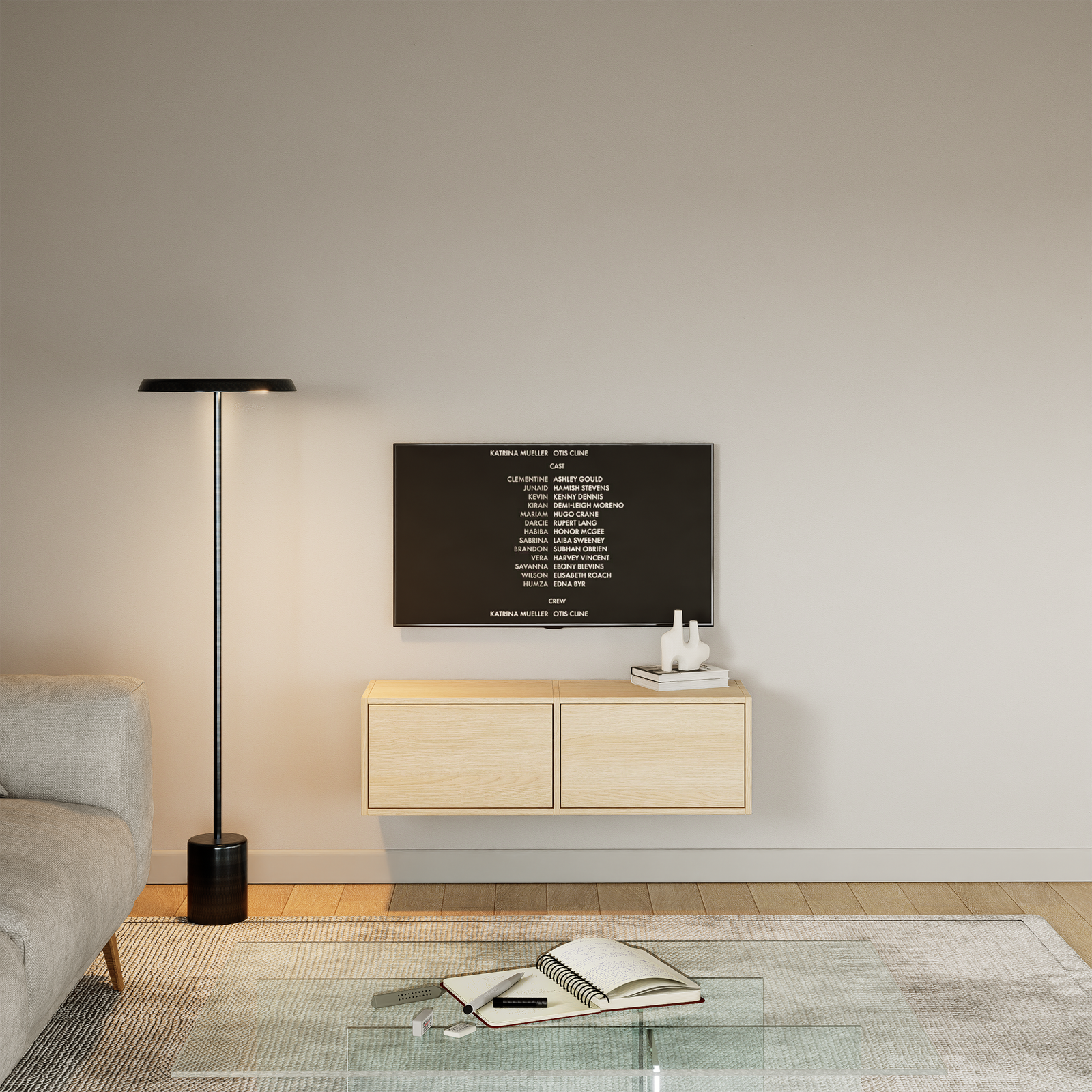 TV staliukas FRAMME, ąžuolo, 100 cm