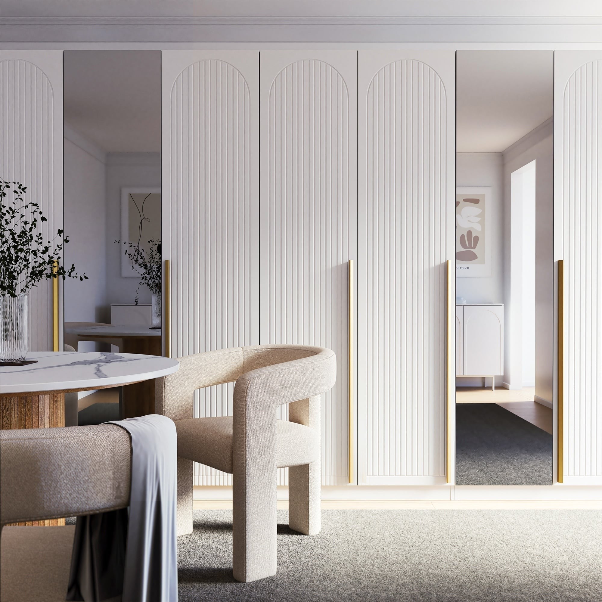 Wardrobe doors OCELLE, arched, right-hand