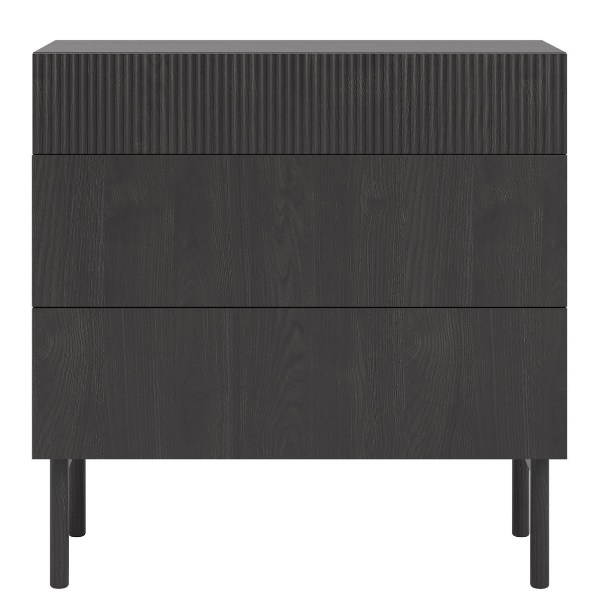Komoda MEABH, 90 cm, juodas, uosis – durelių vidus