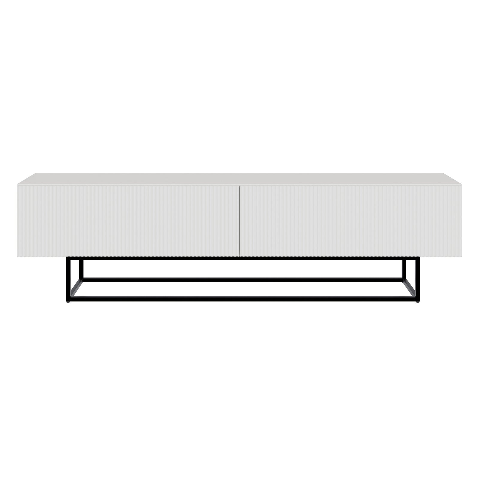 TV staliukas VELDIO, balta, 175 cm, juodos kojos