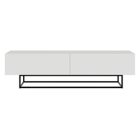 TV staliukas VELDIO, balta, 175 cm, juodos kojos