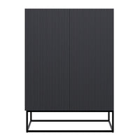 Komoda GREYA, 90 cm, juoda šviesiame fone