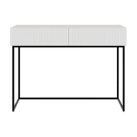 Kosmetinis staliukas VELDIO, balta, 110 cm, juodos kojos