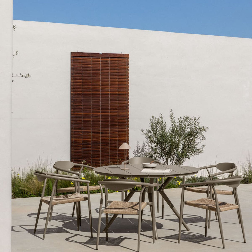 VALERIE Outdoor Dining Set, mocha brown, 6 chairs