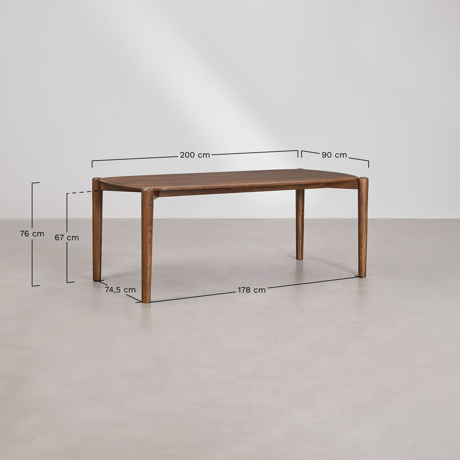 Galds GINA, 200x90 cm, mango koks