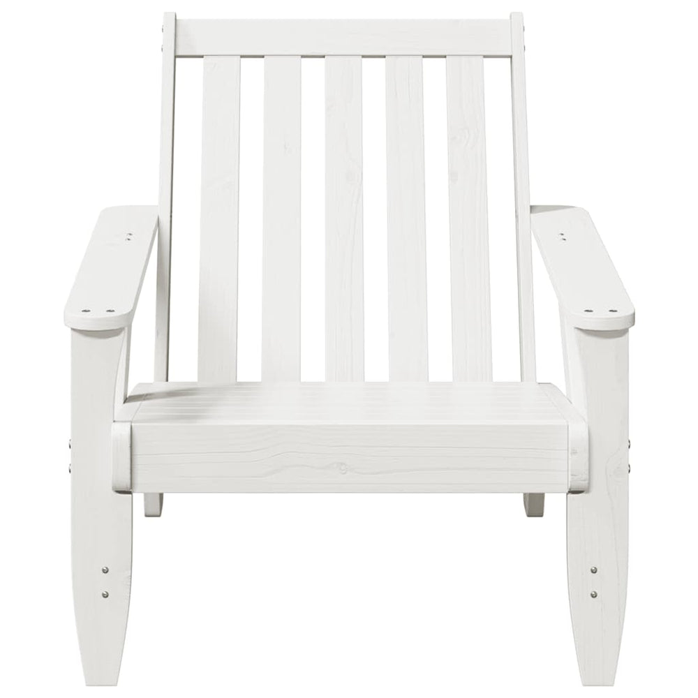 Garden Adirondack kėdė balta 75x77x77 cm medžio masyvo pušis - Namų Idėja