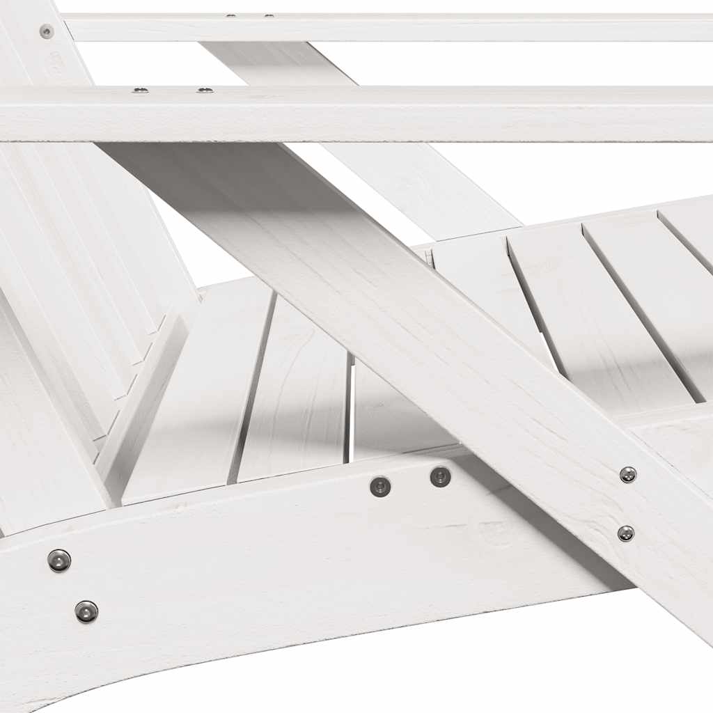 Garden Adirondack kėdė balta 75x77x77 cm medžio masyvo pušis - Namų Idėja