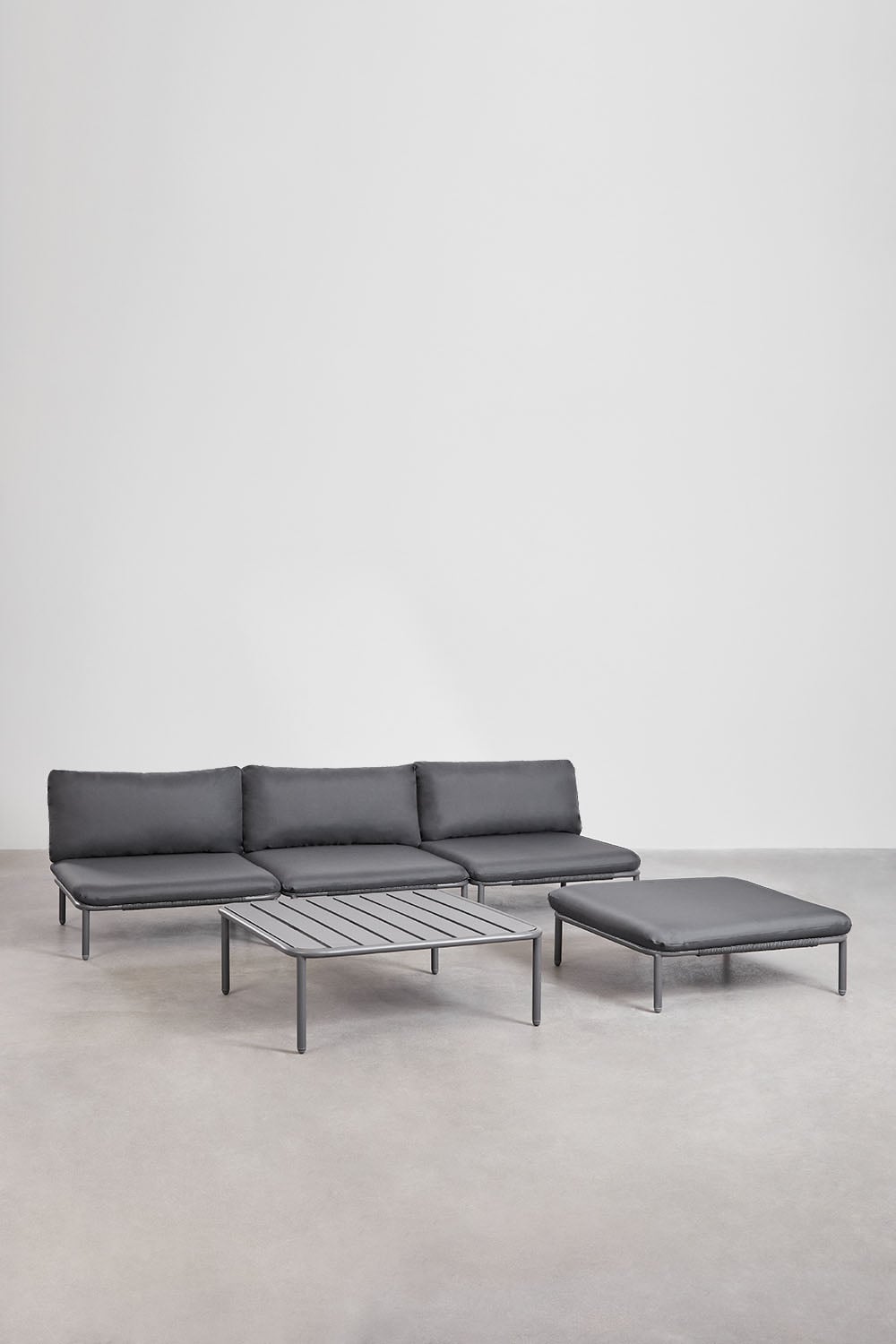 Lauko sofa GRAFITO, keturvietė, grafito pilka