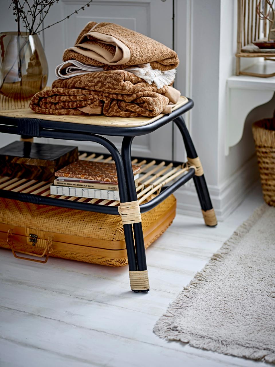Coffee table LOUE, black rattan