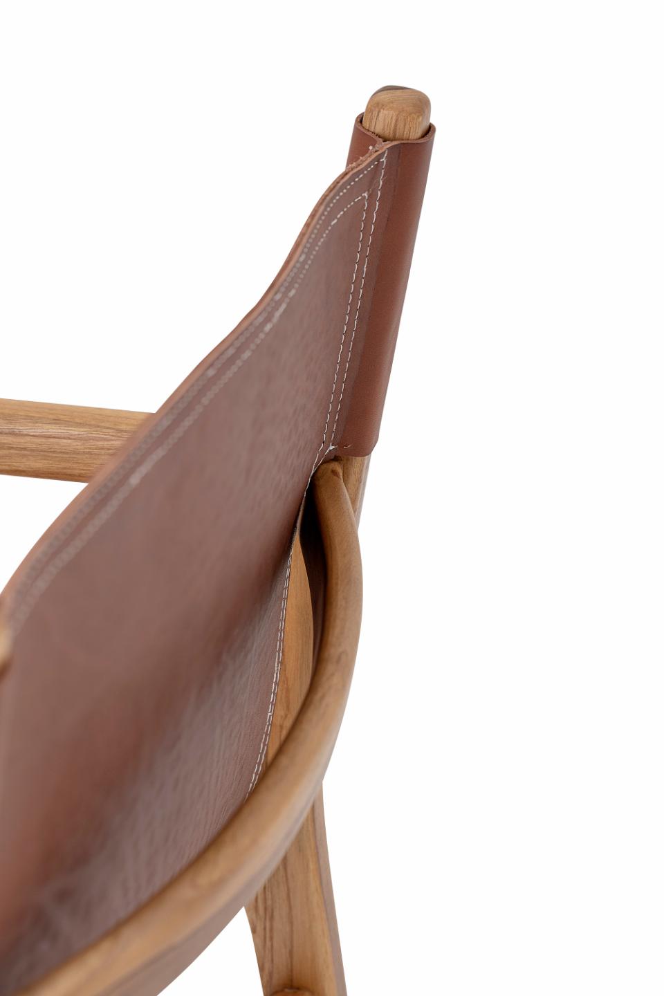 OLLIE Lounge Chair, Brown Leather