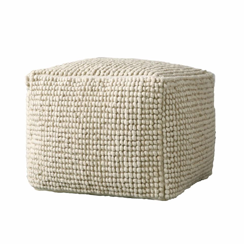 Pouf SUNA, natural wool