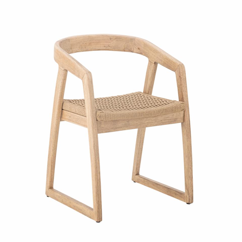 Dining chair SERRONE, natural rubberwood