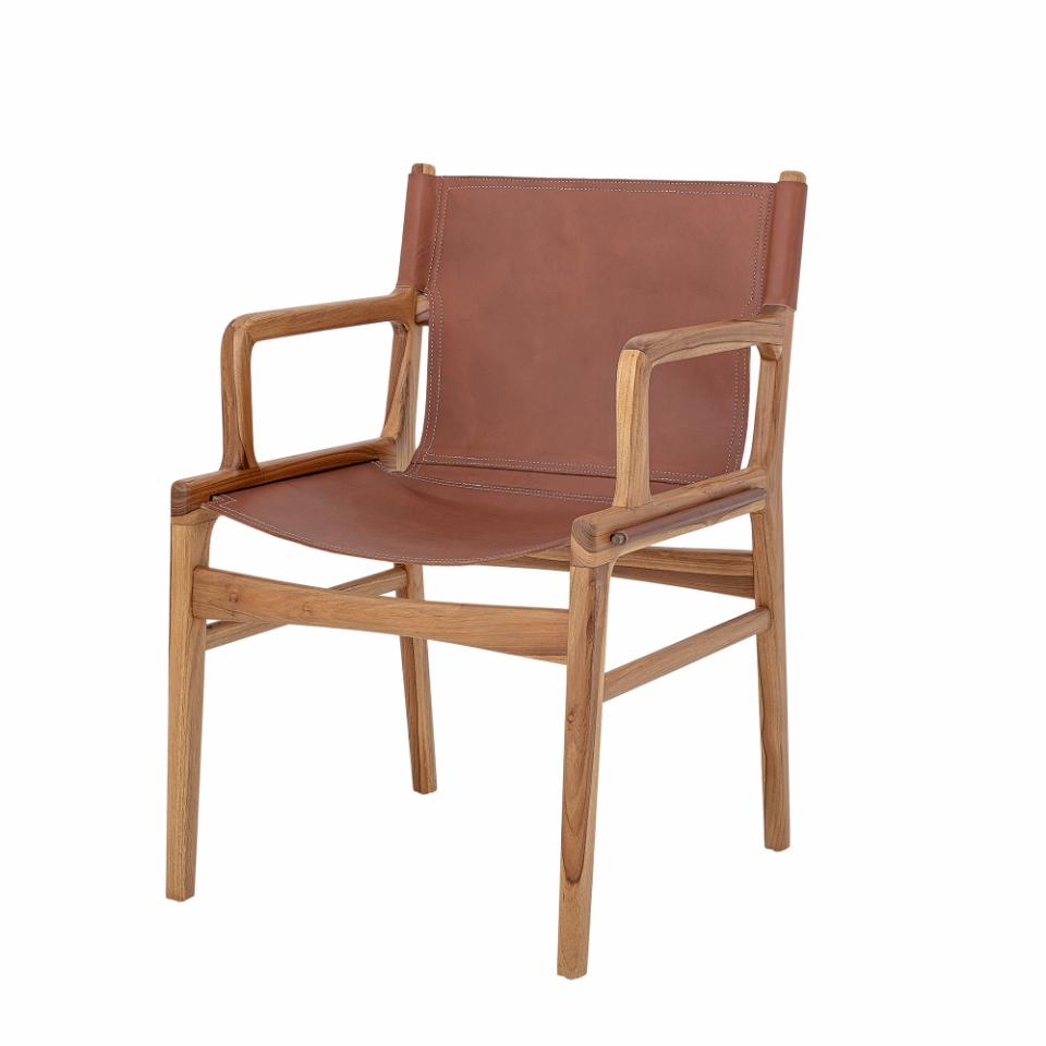 OLLIE Lounge Chair, Brown Leather