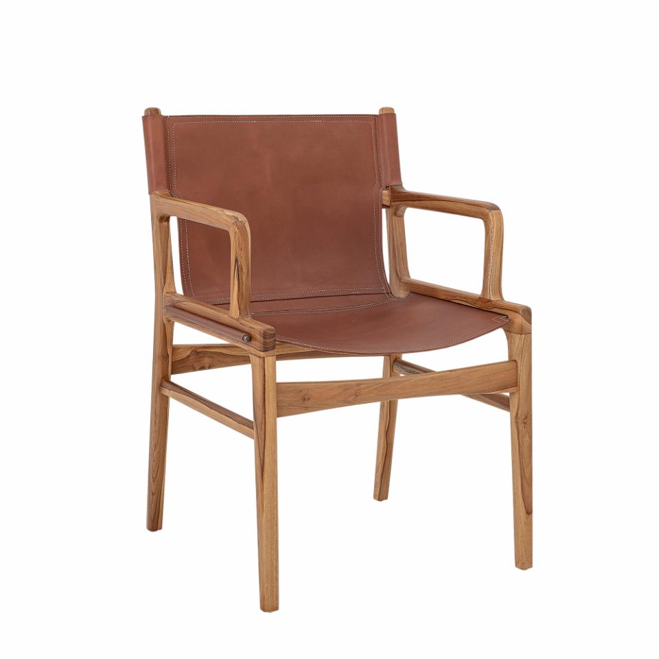 OLLIE Lounge Chair, Brown Leather