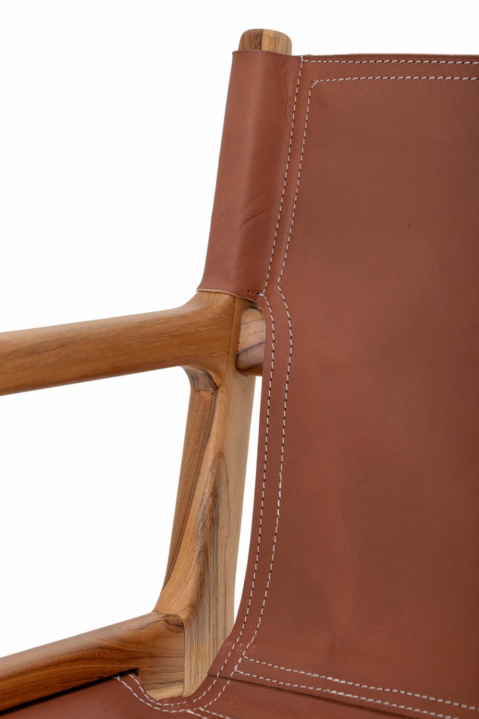 OLLIE Lounge Chair, Brown Leather