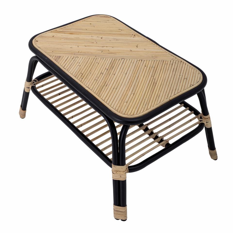 Coffee table LOUE, black rattan