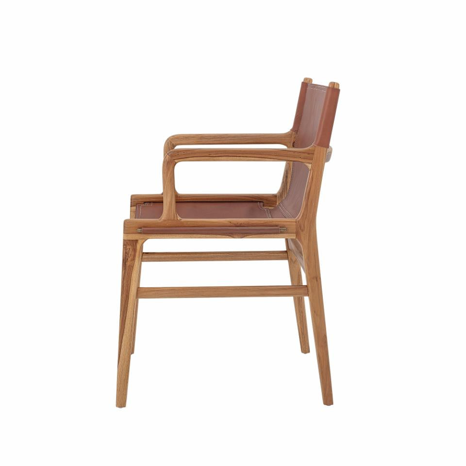 OLLIE Lounge Chair, Brown Leather