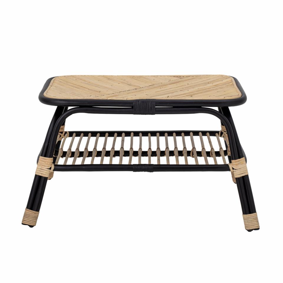 Coffee table LOUE, black rattan