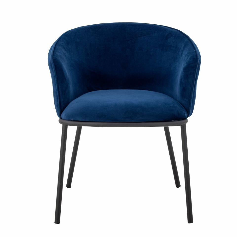 Dining chair CORTONE, blue polyester