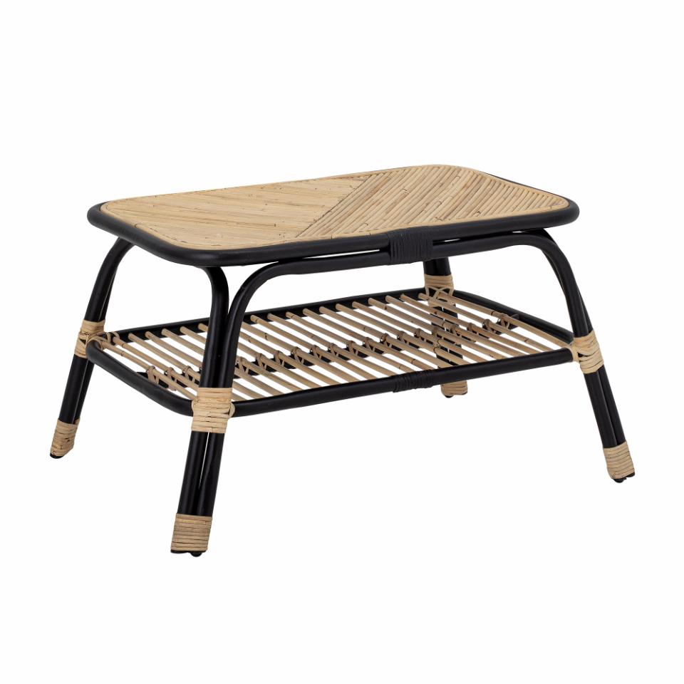 Coffee table LOUE, black rattan
