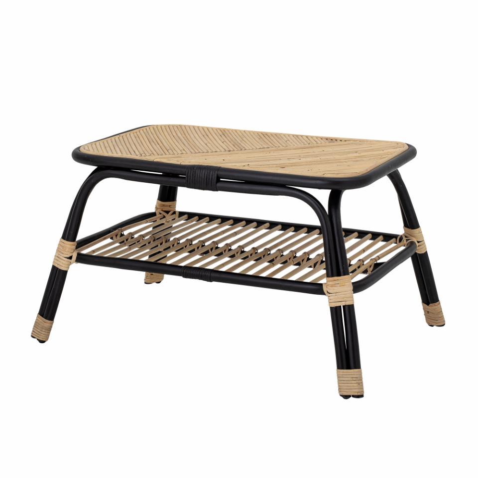 Coffee table LOUE, black rattan