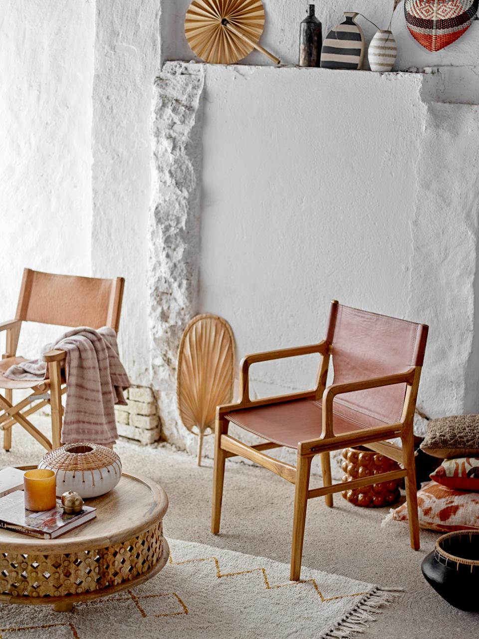 OLLIE Lounge Chair, Brown Leather