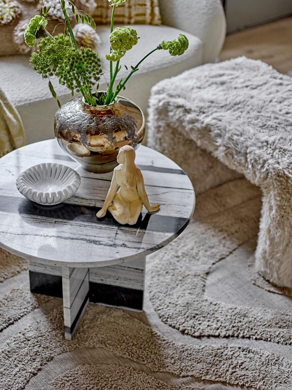 Coffee table ROSITO, white marble