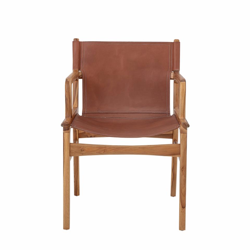 OLLIE Lounge Chair, Brown Leather