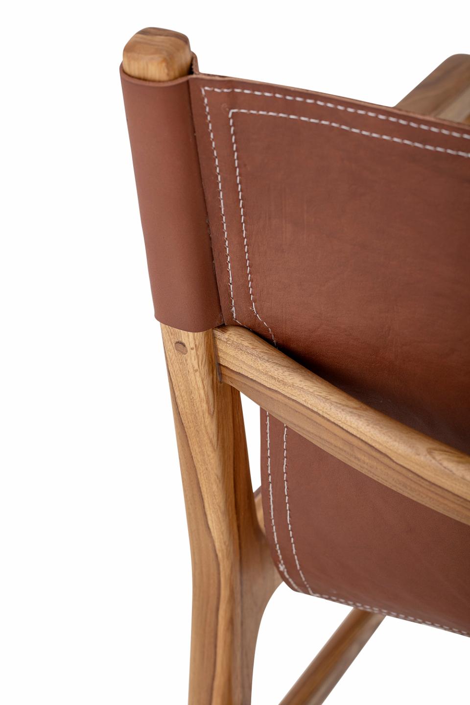 OLLIE Lounge Chair, Brown Leather