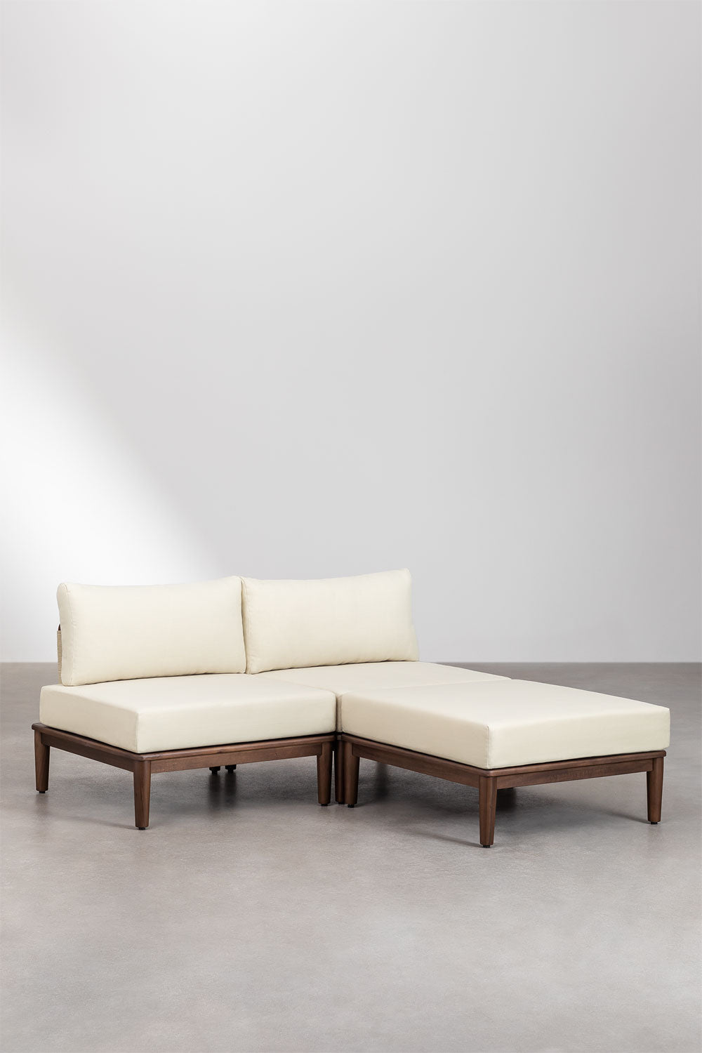 Modulinė sofa DZORELA, tamsi akacija, 2 dalys su pufu