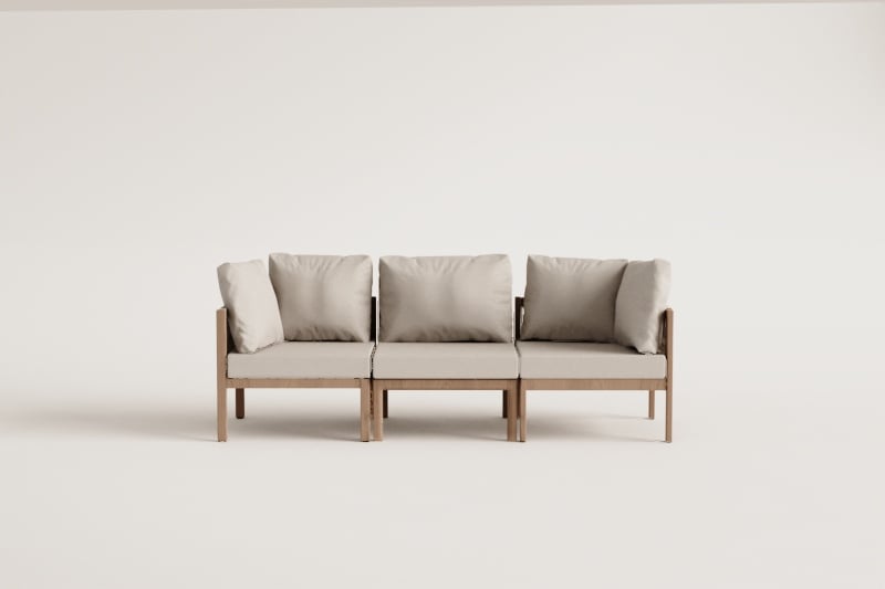 Lauko trivietė sofa PARMA, terakota