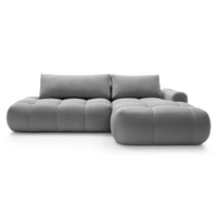 Kampinė sofa TARRA iš priekio, pilka
