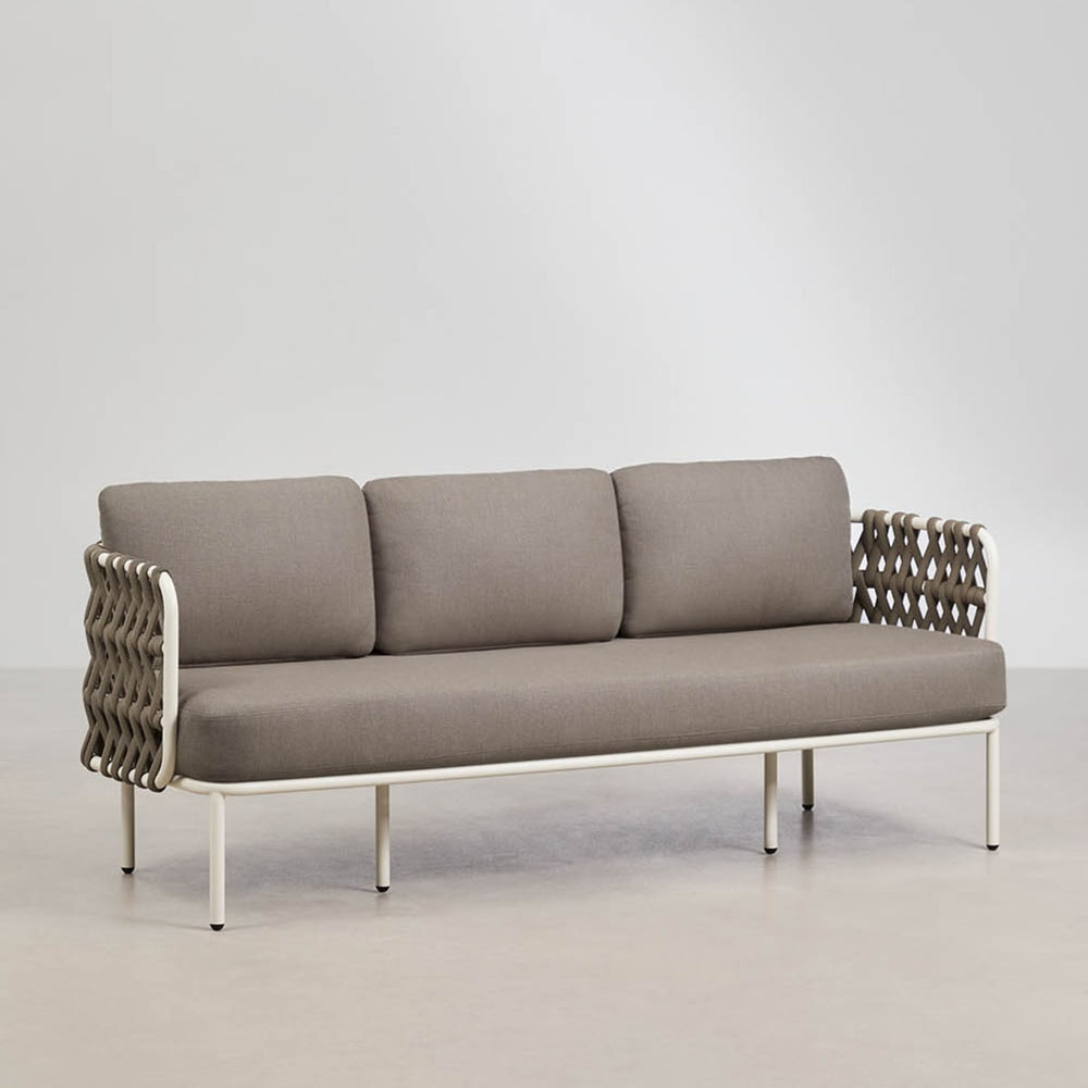 Outdoor sofa TEVARY, three-seater, white (1 pc)