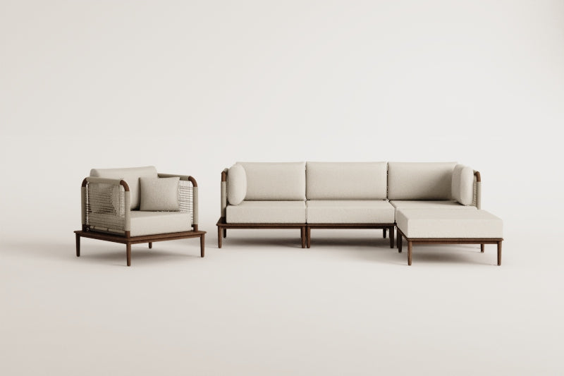 Komplektas MODENA, sofa, pufas ir fotelis (didelis)