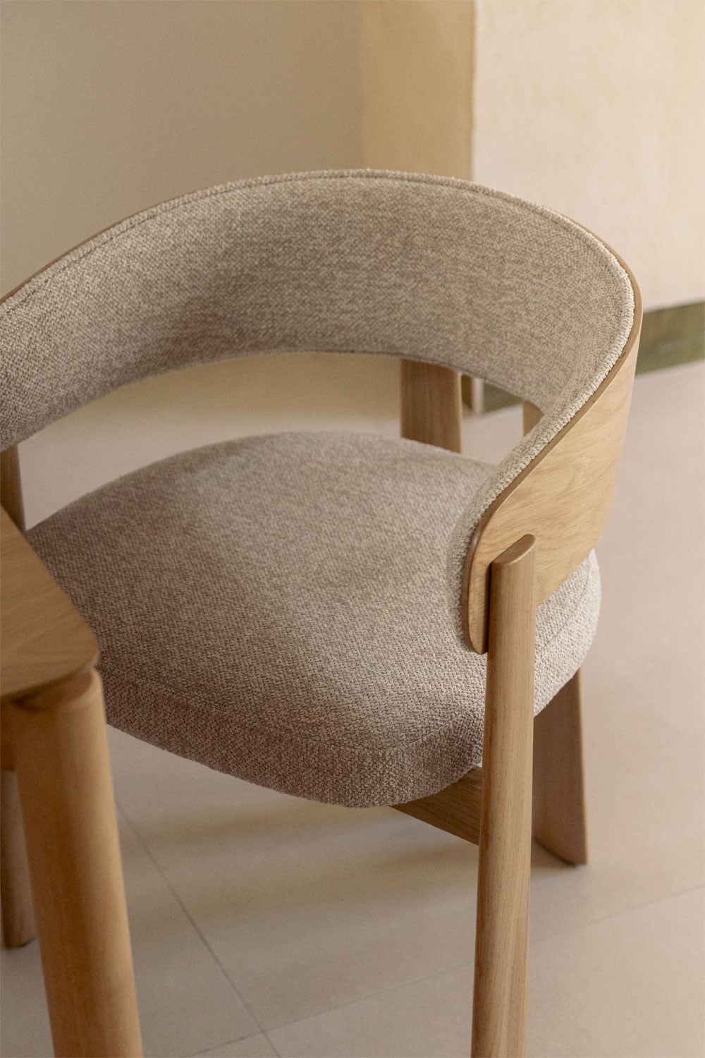 Chair OLENA, bouclé cream sand color
